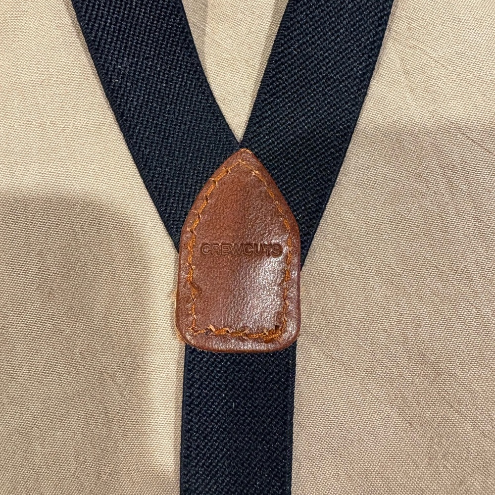 Black Canvas Crossbody Strap with Brown Leather Trim